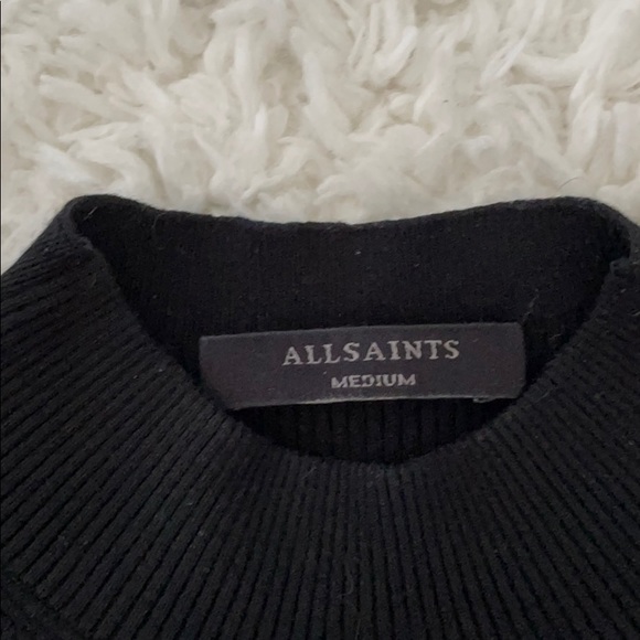 ALL SAINTS * black tierny button down sweater top * - Picture 3 of 5